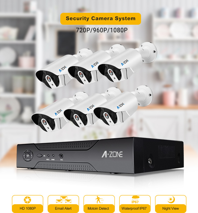 家のための2MP 6CH AHD CCTVのキット1080P Cctvのキット ネットワークのビデオ レコーダー