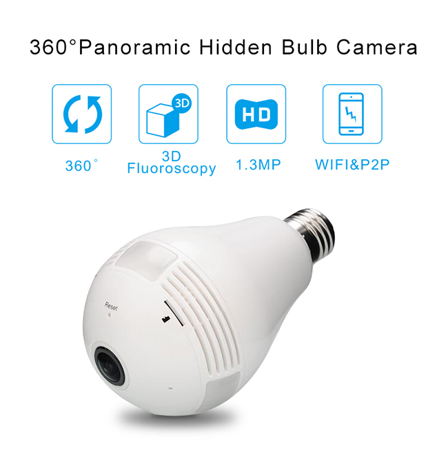小型360パノラマ式のVrのカメラ、HD魚眼レンズの保安用カメラ2.0 Megapixels