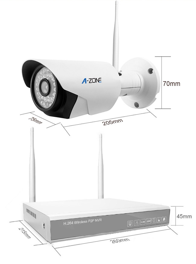 夜間視界無線CCTVのカメラのキット4CHのnvrが付いている無線Ipのカメラ システム