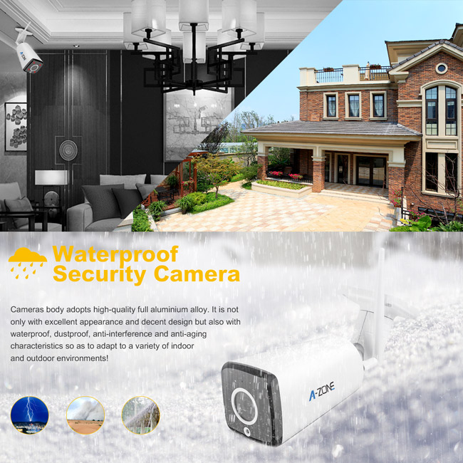 1080P外的な無線電信CCTVのカメラのキット サポート動き検出