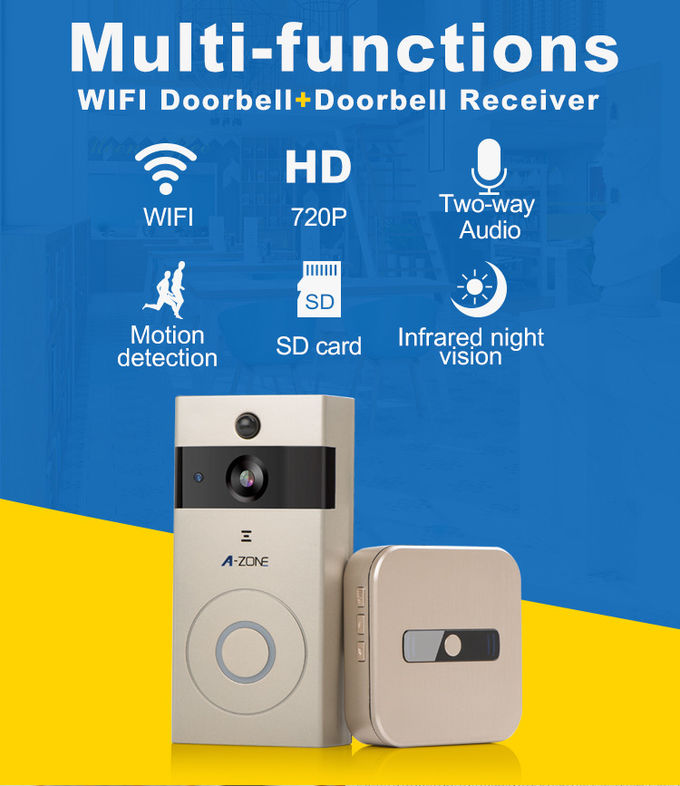 ホーム セキュリティーのHdのビデオ ドアベル、Wifiのスマートなドアベル長距離PIRの機能